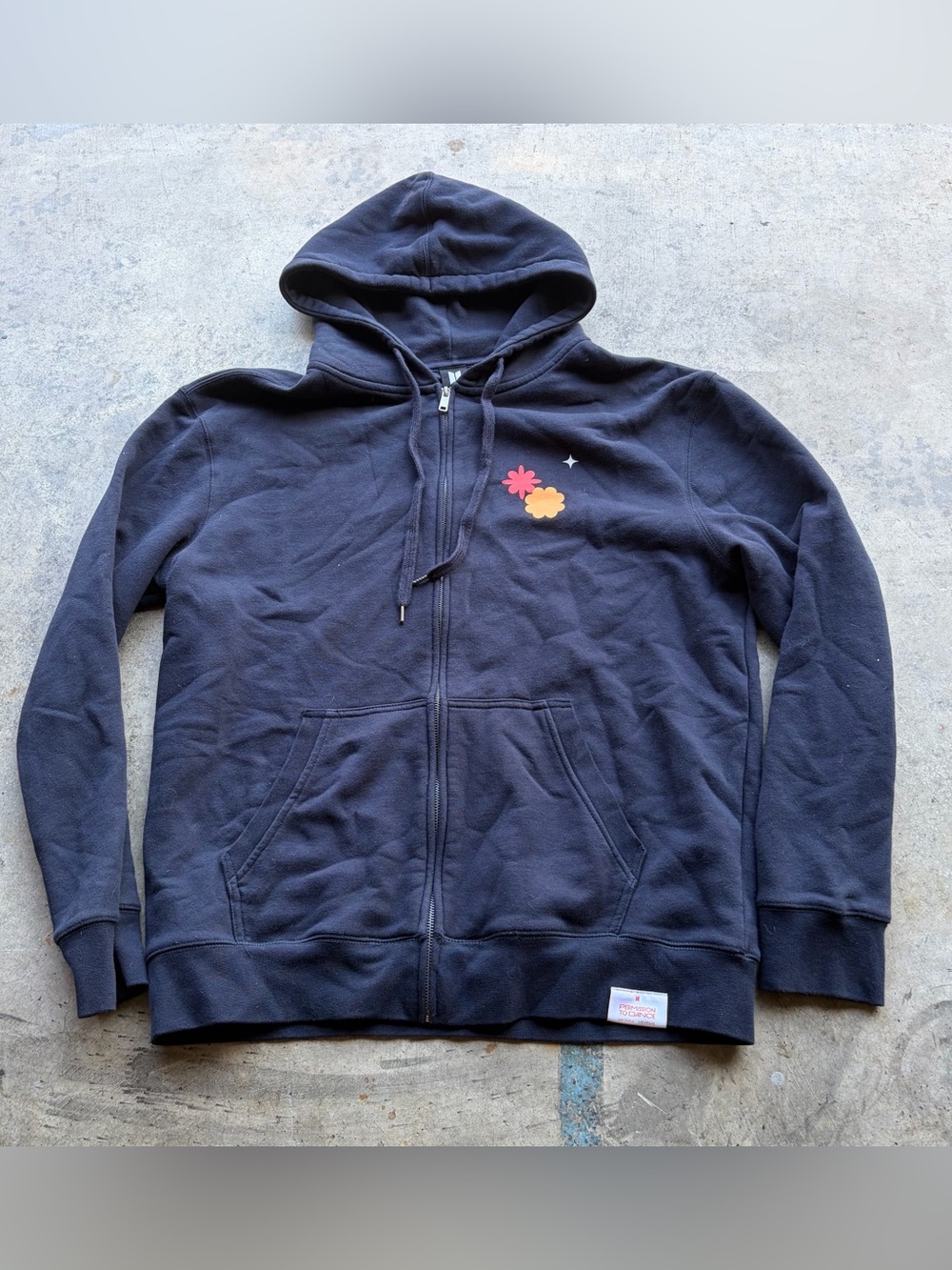 BTS Permission to Dance on Stage Zip-Up Hoodie Navy Blue K-Pop